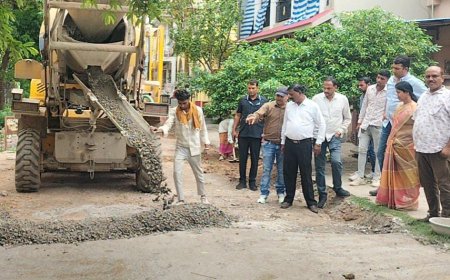 मेयर ने किया प्रभारी के साथ कैलाश नगर में सीसी सड़क निर्माण कार्य का निरीक्षण,दीए गुणवत्ता के निर्देश
