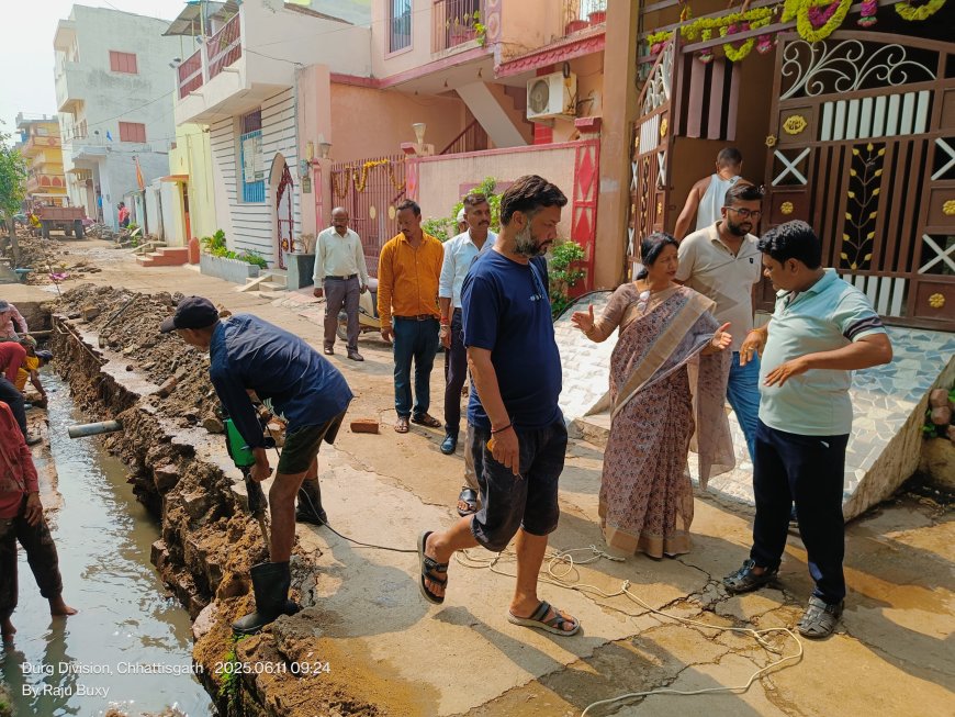 शंकर नगर में 43 लाख से नाले निर्माण कार्य,गुणवत्ता एवं पानी के समुचित बहाव हेतु नाला के स्लोप मेन्टेन्स पर विशेष ध्यान दें:महापौर