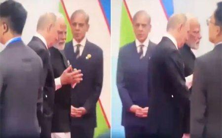 एससीओ समिट में दिखी भारत की धमक, जब मोदी-पुतिन साथ चले तो कोने में खड़े देखते रह गए शहबाज शरीफ