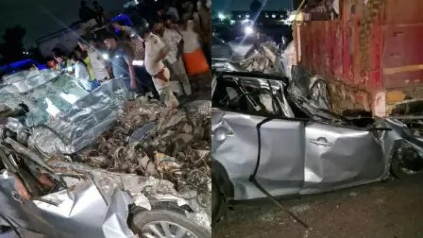 दर्दनाक हादसा : ट्रक और कार के बीच भीषण टक्कर, पांच कारोबारियों की मौत
