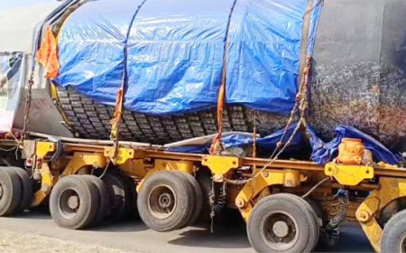 110 चक्कों के ट्रेलर पर 1.8 लाख किलो का शिवलिंग, चेन्नई से चंपारण के लिए रवाना