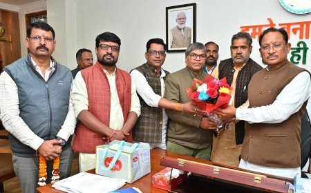 मुख्यमंत्री  विष्णुदेव साय से वीर शहीद दीपक भारद्वाज स्मृति समिति के सदस्यों की सौजन्य मुलाकात