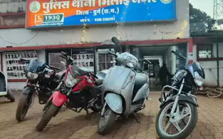 दुर्ग जिले के भिलाई में वाहन चोरी करने वाले 2 आरोपियों को पुलिस ने गिरफ्तार किया