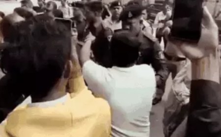 CAF कैंडिडेट्स और पुलिस अधिकारियों के बीच झड़प.