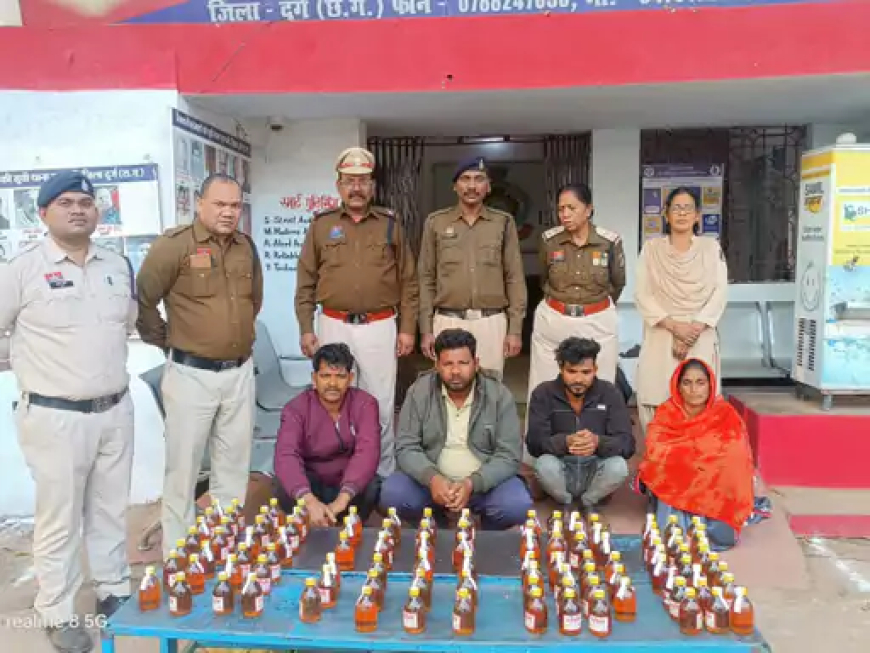 दुर्ग जिले के कुम्हारी, पुरानी भिलाई और ACCU पुलिस की संयुक्त टीम ने अलग-अलग स्थानों पर दबिश देकर अवैध शराब बेचते हुए 2 महिलाओं सहित कुल 7 आरोपियों को गिरफ्तार किया