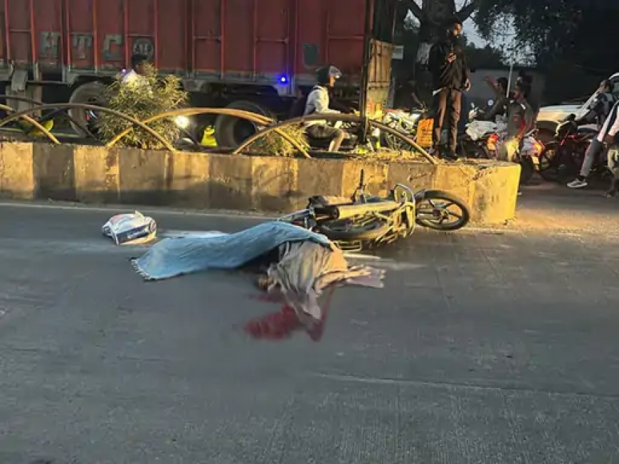 छत्तीसगढ़ के अंबिकापुर में सड़क क्रॉस कर रहे बाइक सवार व्यवसायी को ट्रक ने कुचल दिया