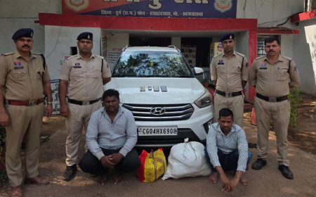 क्रेटा कार के सीक्रेट चेंबर में छिपाकर ला रहे थे गांजा, दुर्ग पुलिस ने 2 अंतरराज्यीय तस्करों को दबोचा