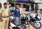भिलाई से बाइक चुराकर रायगढ़ में छिपा था चोर: जामुल पुलिस ने दबोचा, रायपुर-बिलासपुर से भी 2 बाइक चोरी करना कबूला